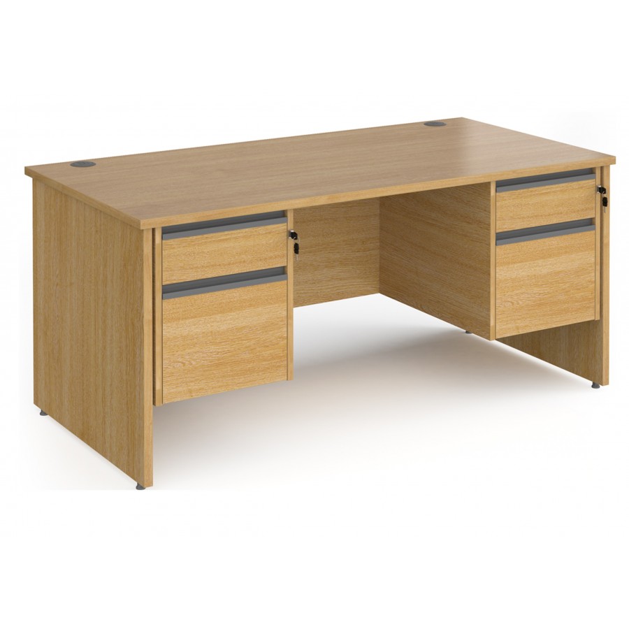 Harlow Panel End Straight Desk with 2 x Two Drawer Pedestals